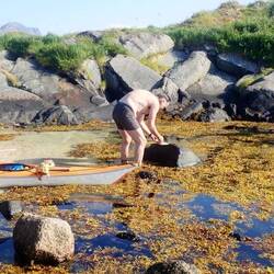 Erling getting Karianne's catch ready for the frying pan
