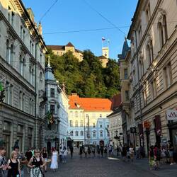 Ljubljana castle sits above the city
