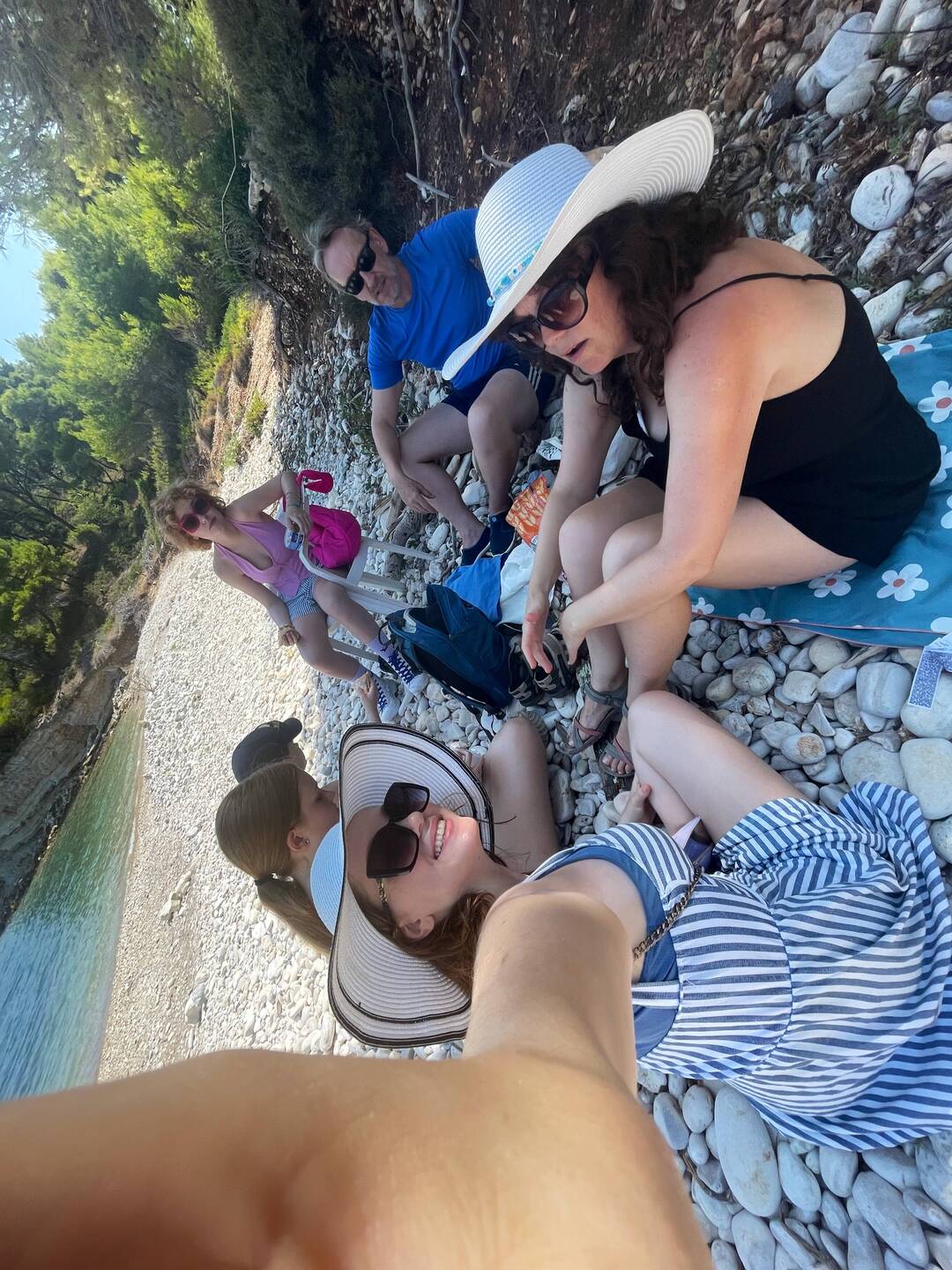 The only photo I have of us today: discussions about going home