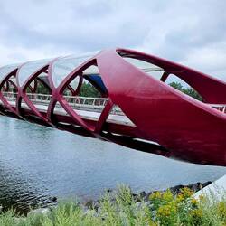 Closer view of Peace Bridge
