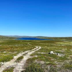 Bis zum See verläuft dieser Weg exakt an der Grenze des Nationalparks.