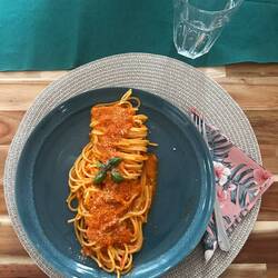 Chef Bendi spaghetti bolognese before