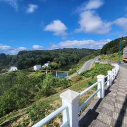 Leaving Portomarín: down to the left