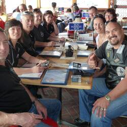 About to tuck into a bucket of Bubba Gump shrimp