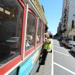 The Conductor had to hang on the outside when the car was full