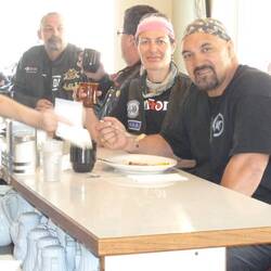 We took the opportunity to sit at the diner counter and have blueberry pancakes