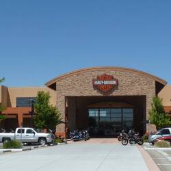 One of many Harley Davidson dealerships we visited