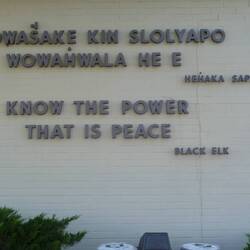 Part of the recently new monument for First Nations Indians involved in the Battle
