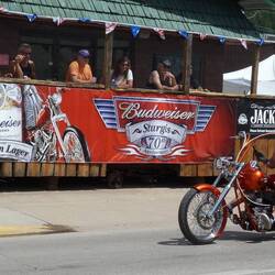 One of the most popular events here in Sturgis, watching bikes ride past while having a cold beer