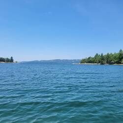 Another view of the empty cove. Those are the La Cloche mountains in the distance.