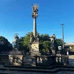 Statue catching the glow of the early morning sun
