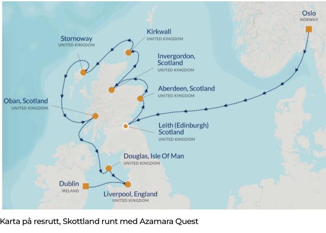 Vår rutt runt Skottland