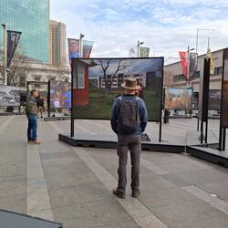 Australian life photographic exhibition, custom house square