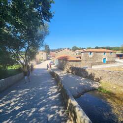 Over the medieval bridge over the river Iso