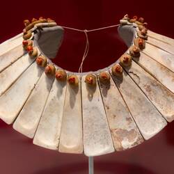 Shell necklace by unknown Bahía artist from Manabi Region of Ecuador ... DAM — Denver, CO.