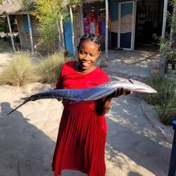 Der Fang bestimmt die Speisekarte. Heute gabs Thunfisch.