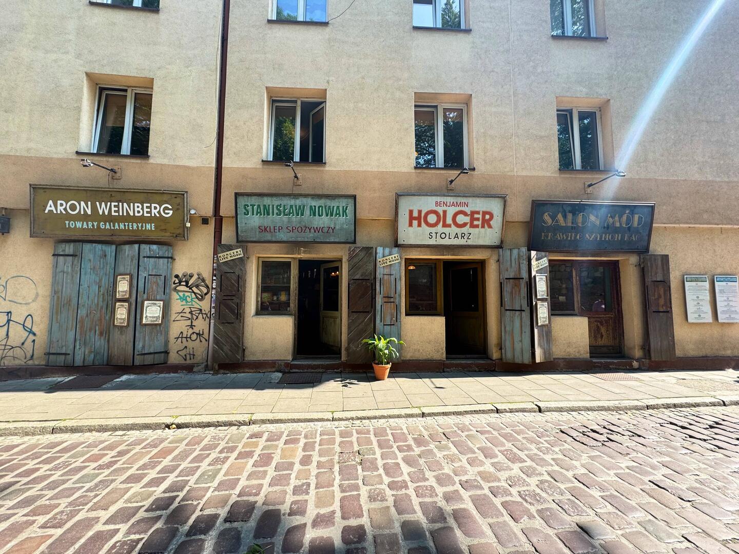 Rebuilt shops showing how Poles and Jews lived and worked together before WW 2