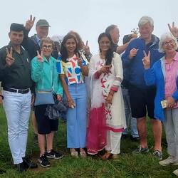 High on hill with our new friends and the mist