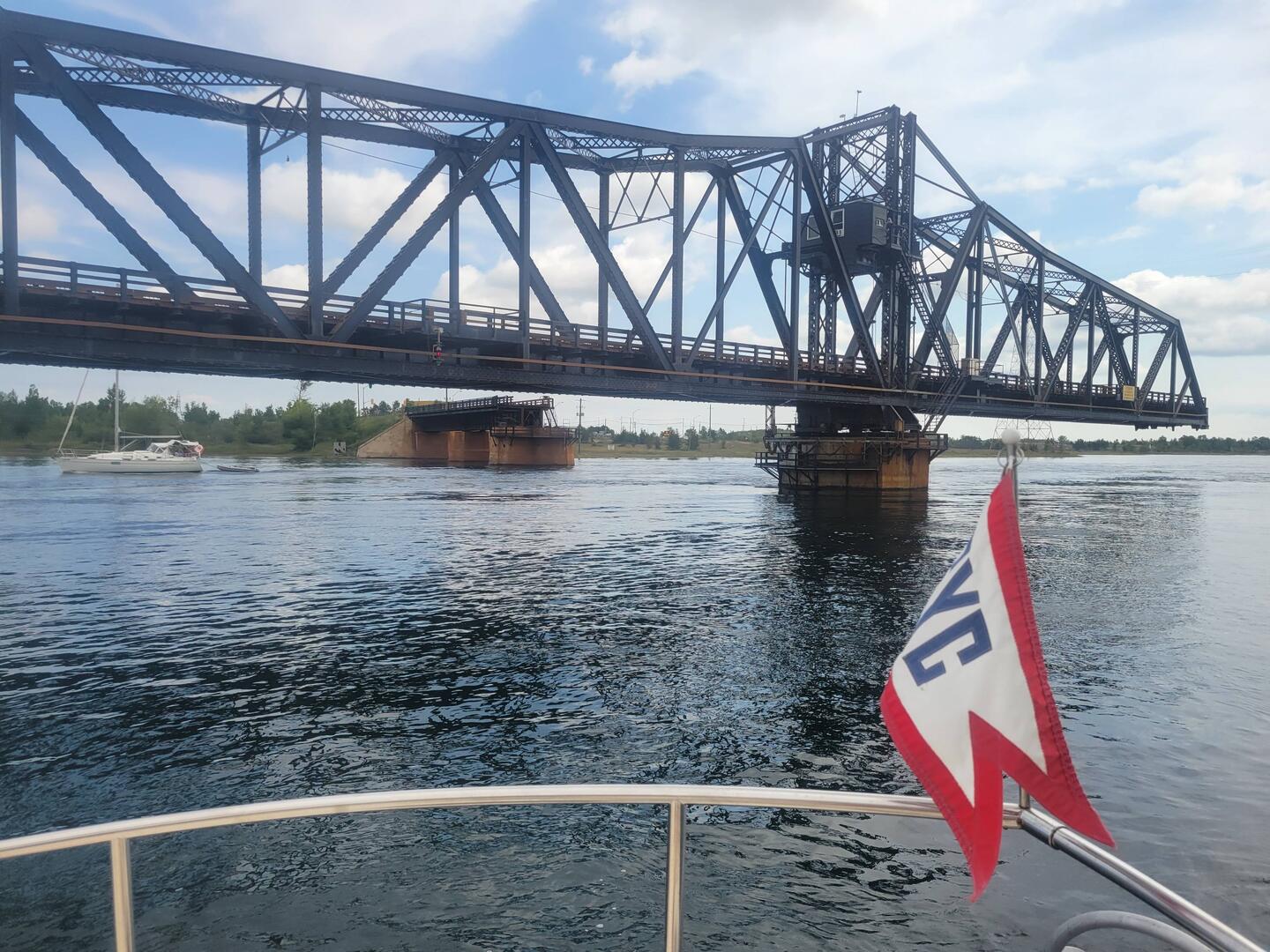 Leaving Little Current when the bridge opens.