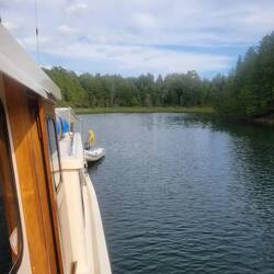 Our view from the stern