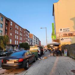The street where both the albergue and the restaurant are on