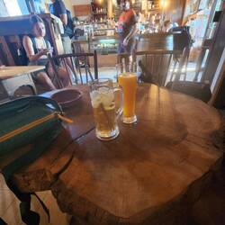 homemade iced mint tea and orange juice