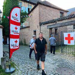 The Belgian Red Cross on hand for a bandaid