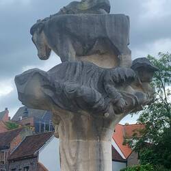 At gate to pedestrian bridge