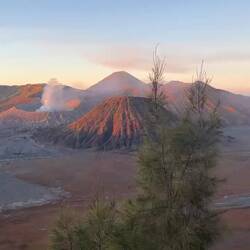 Bromo und Semeru (beides aktive Vulkane) mit Mount Batok im Vordergrund 🌋⛰️