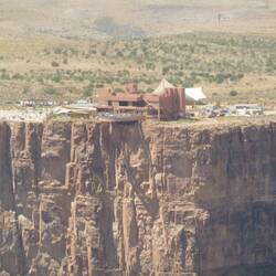 Grand Canyon Skywalk - is a horseshoe - shaped cantilever bridge with glass walkway at Eagle Point