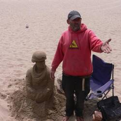 Sand sculptures on Santa Barbara Beach