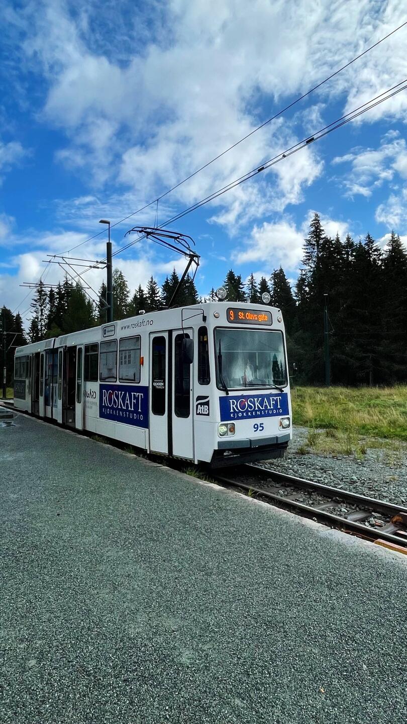 mit Gråkallbanen, der nördlichsten Straßenbahnlinie der Welt, nach Lian