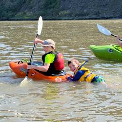 Jonah being tugged by Ewan