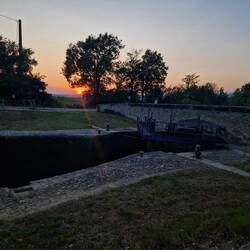 Sonnenuntergang am Canal du Midi.