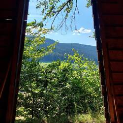 Schöner Hüttenblick, oder besser gesagt, Blick aus der Hütte!