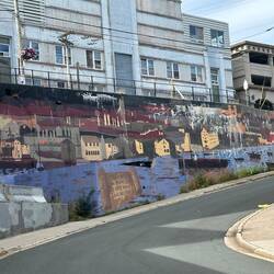 Mural commemorating the great fire of 1892.