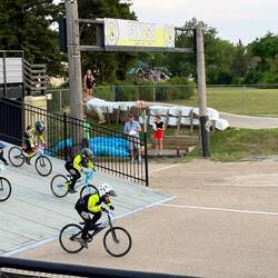 My nieces in yellow at the BMX race