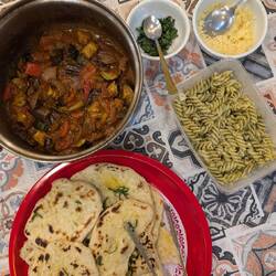Ratatouille and flatbreads