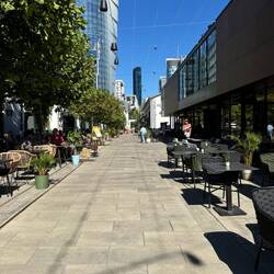 We ate in an outside cafe in this little area with about 10 cafes and restaurants.