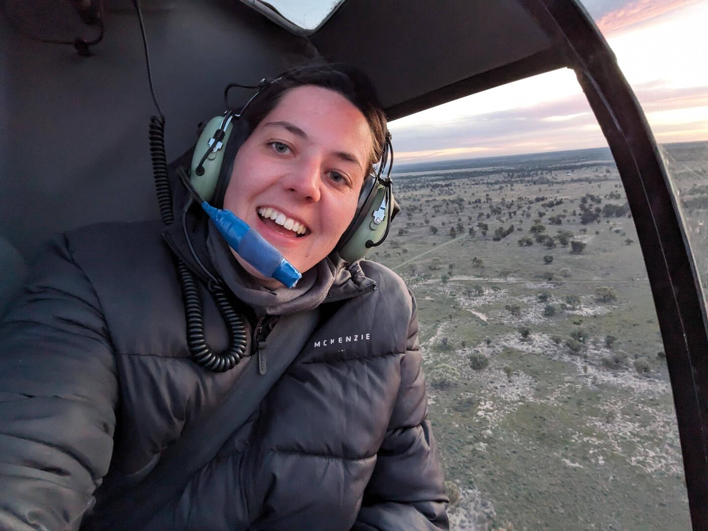Helikopterflug über die Farm