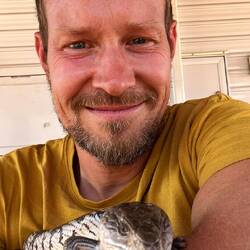 Der hauseigene Blauzungenskink der Familie.