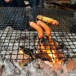 Haben unsere erste Elchbratwurst gegessen