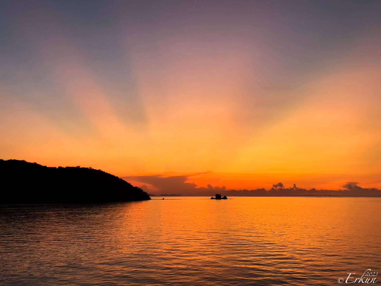 Sunrise from our veranda ... Insignia docked at the Deep Sea Port in Phuket, Thailand.
