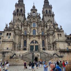The main facade of Cathedral of Santiago de Compostela