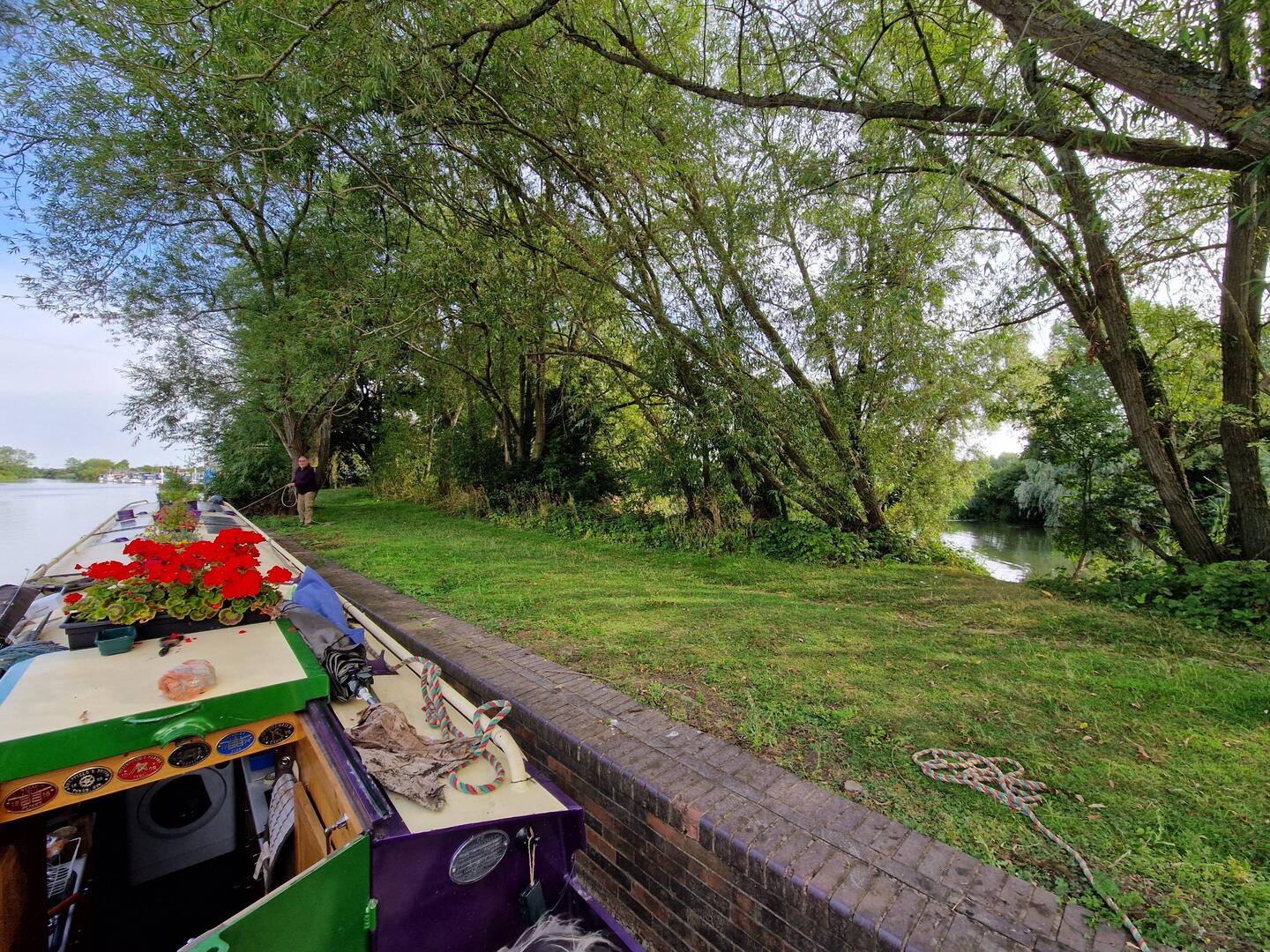 Mooring at the river island; a nice quiet spot.