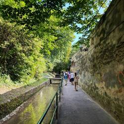 The town walls on the right