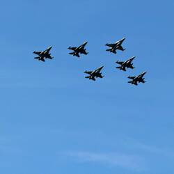 Several jets flew over the parade