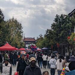 The market was busy.