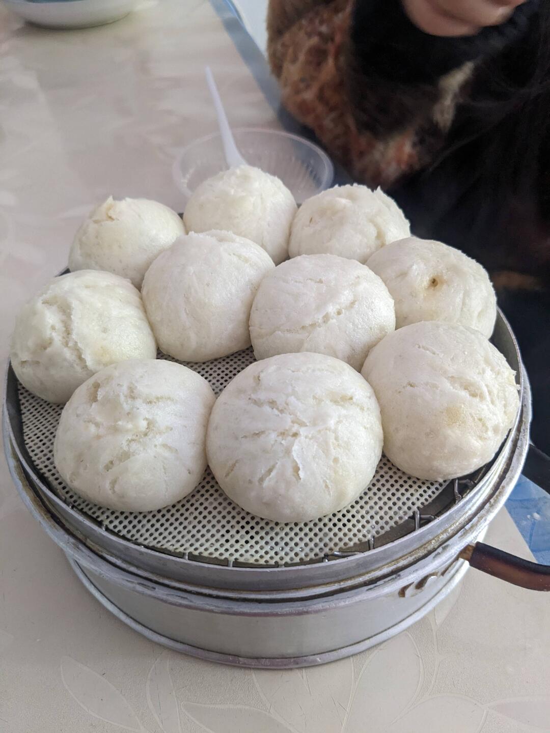 Freshly steamed baos. I just wanted to taste 2-3. Min order 10 🙄