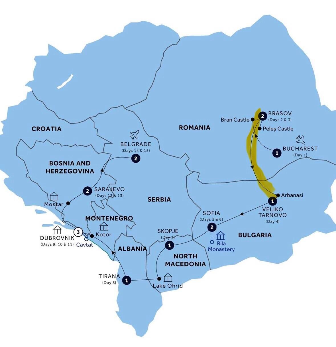 Travelling from Brasov, Romania to Veliko Tarnovo, Bulgaria
